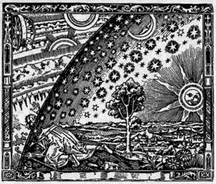 Bild mittelalterliches Himmelsgewölbe schwarz-weiss